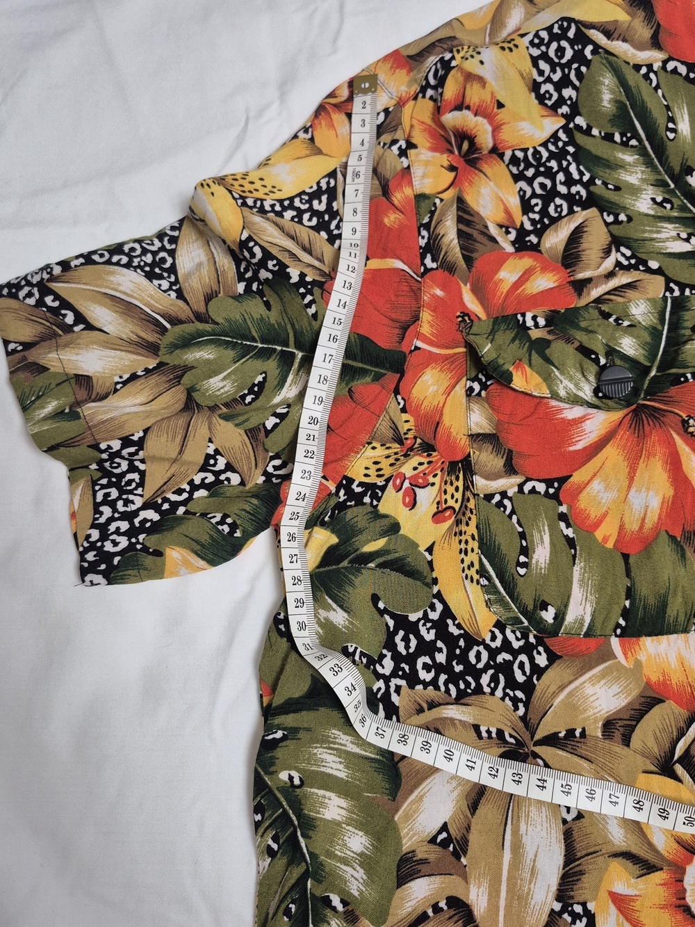 SK & Company Tropical Floral Button-Up Shirt Rayon Size 14 - Picture 8 of 10